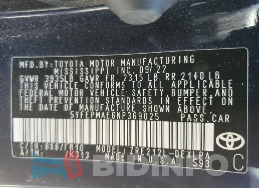 5YFEPMAE6NP369025 Photo# 12
