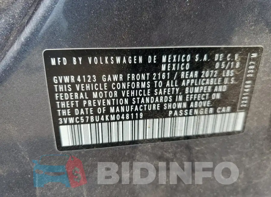 3VWC57BU4KM048119 Photo# 12
