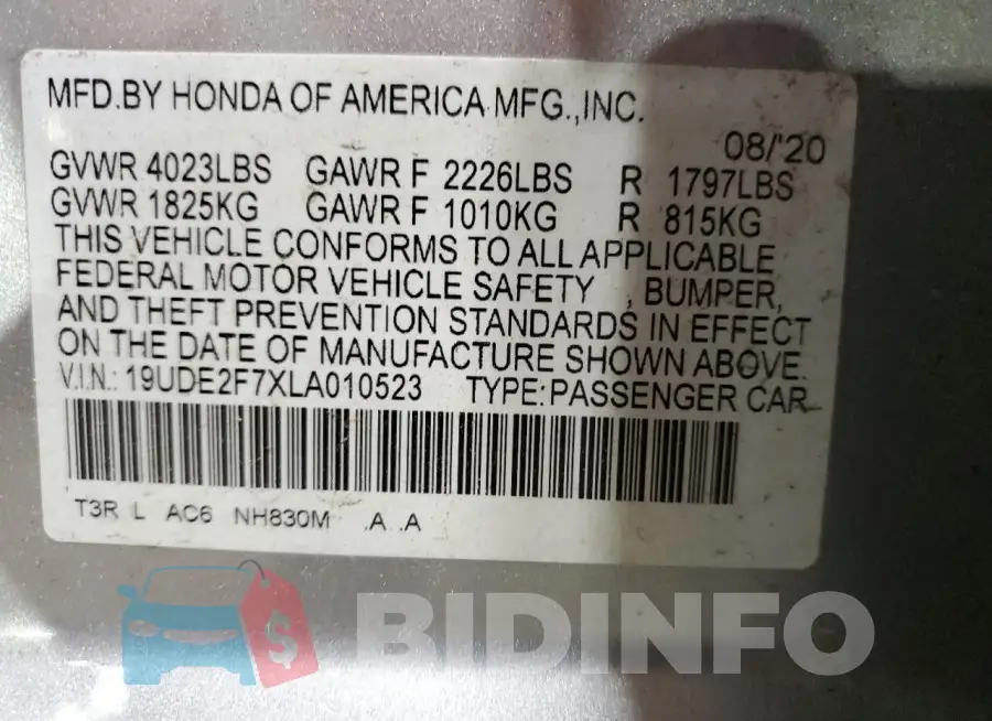 19UDE2F7XLA010523 Photo# 12