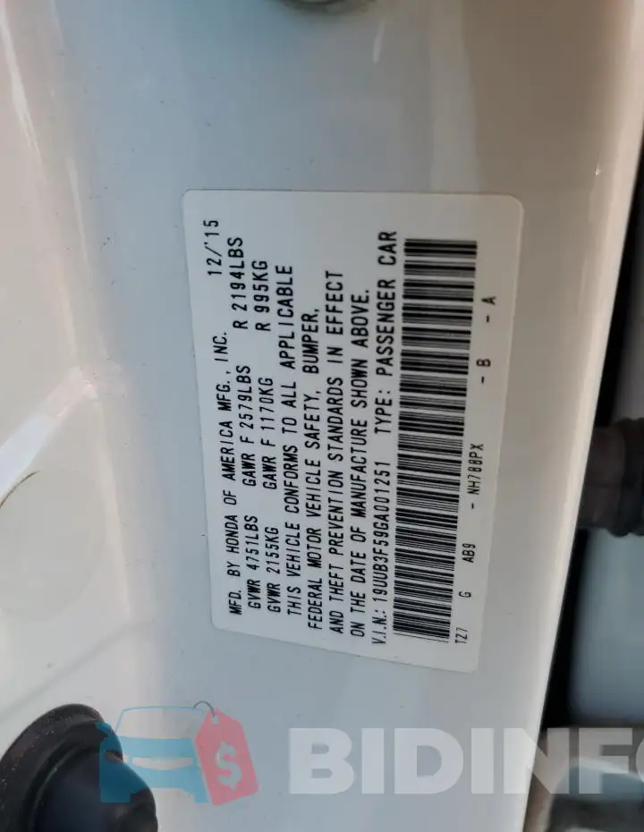 19UUB3F59GA001251 Photo# 12