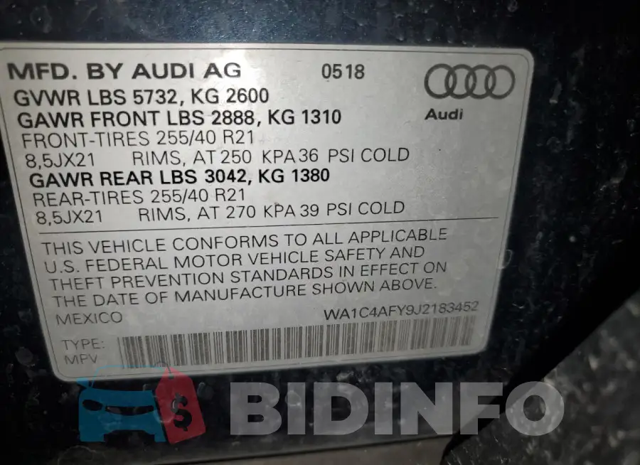 WA1C4AFY9J2183452 Photo# 13