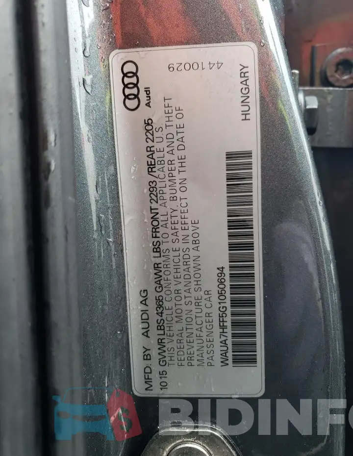 WAUA7HFF5G1050694 Photo# 12