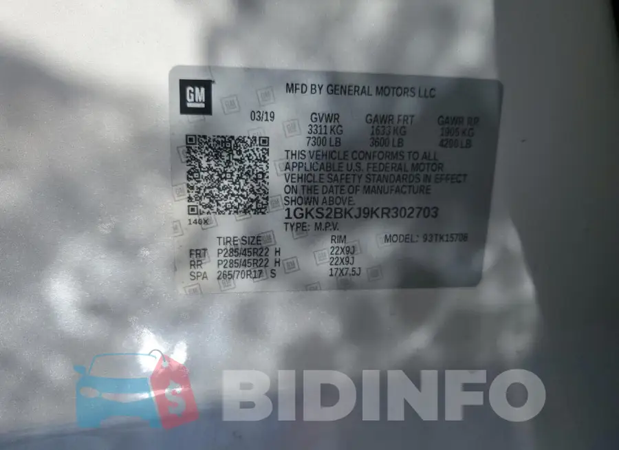 1GKS2BKJ9KR302703 Photo# 13