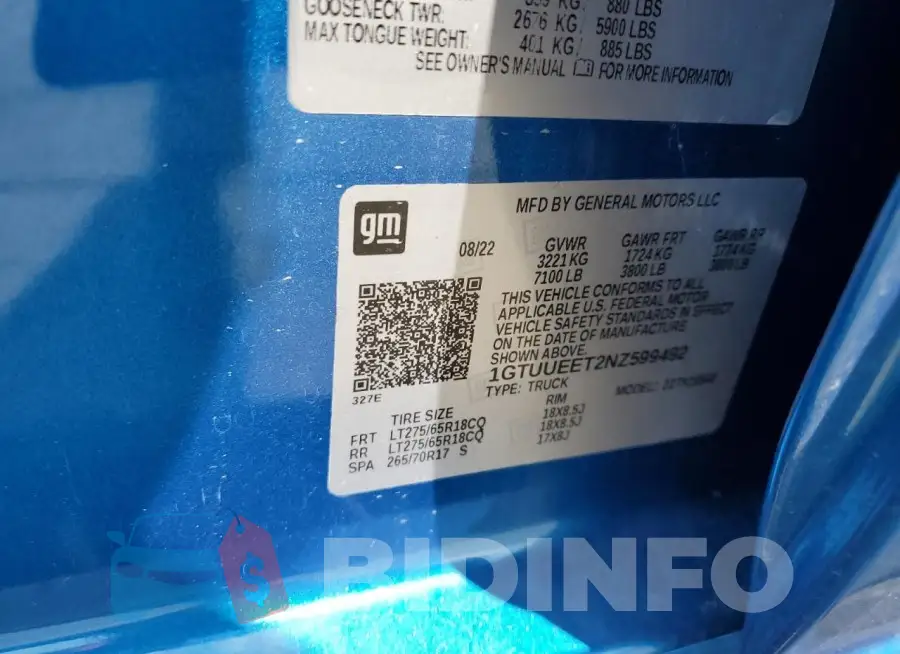 1GTUUEET2NZ599492 Photo# 12