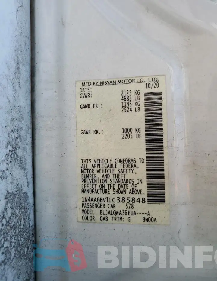 1N4AA6BV1LC385848 Photo# 12