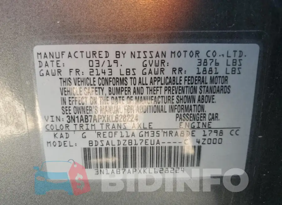 3N1AB7APXKL628224 Photo# 12
