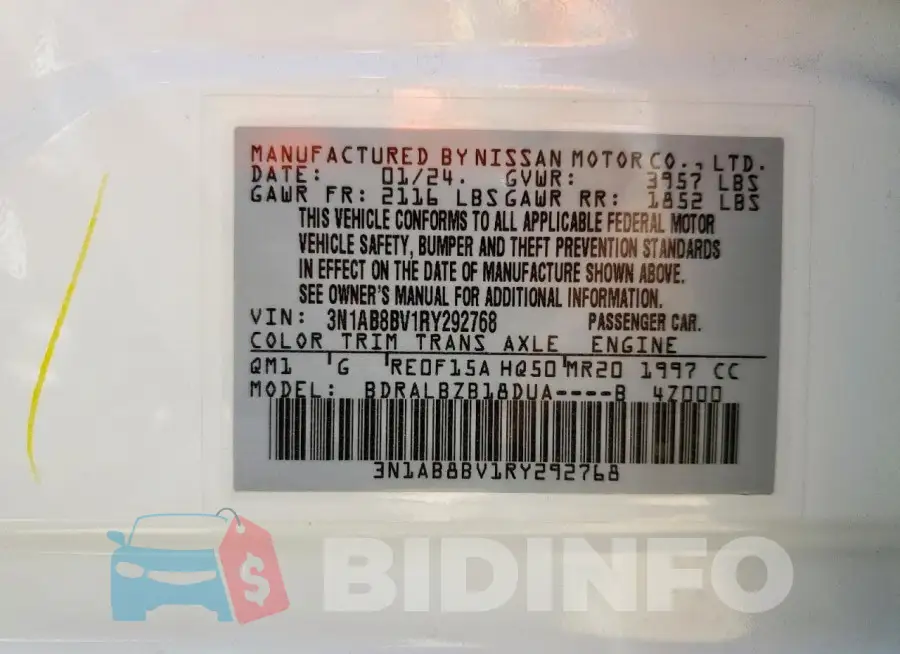 3N1AB8BV1RY292768 Photo# 12