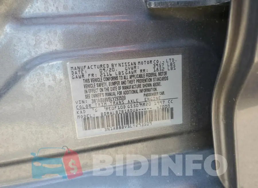 3N1AB8BV5LY293509 Photo# 12