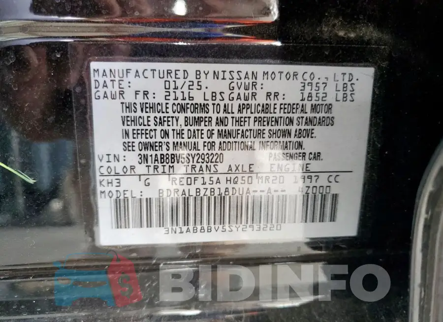 3N1AB8BV5SY293220 Photo# 12