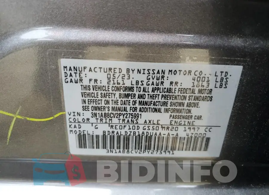 3N1AB8CV2PY275991 Photo# 12