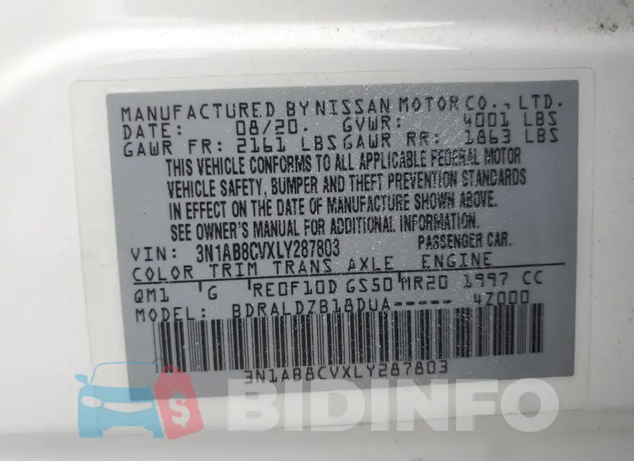 3N1AB8CVXLY287803 Photo# 12