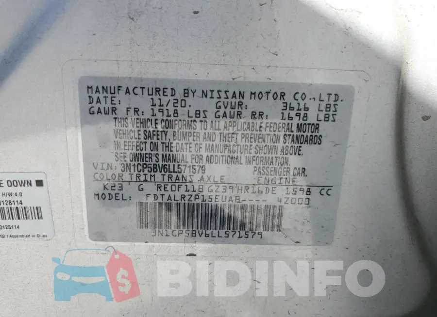 3N1CP5BV6LL571579 Photo# 14
