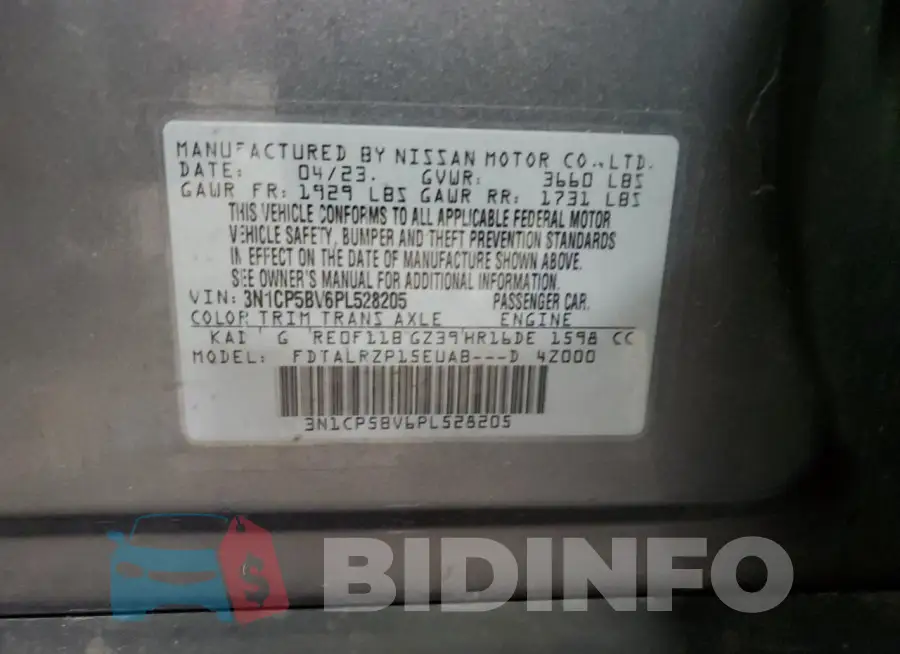 3N1CP5BV6PL528205 Photo# 13