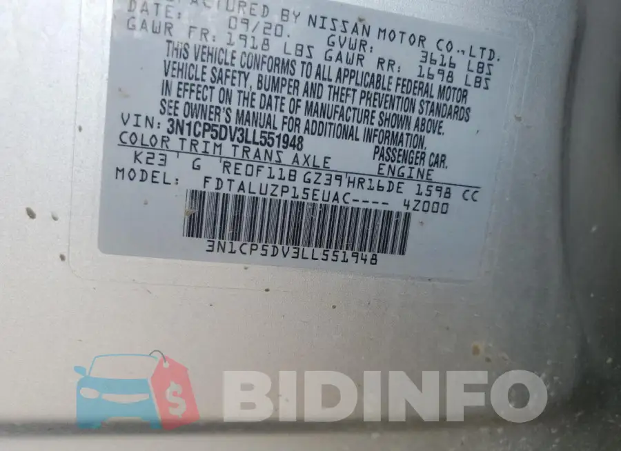3N1CP5DV3LL551948 Photo# 13