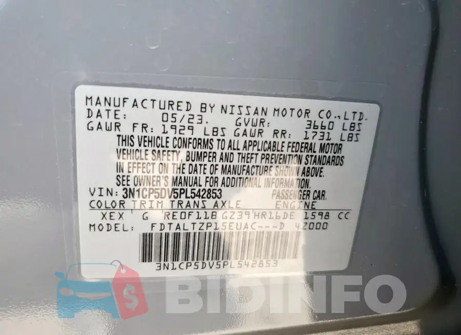 3N1CP5DV5PL542853 Photo# 12