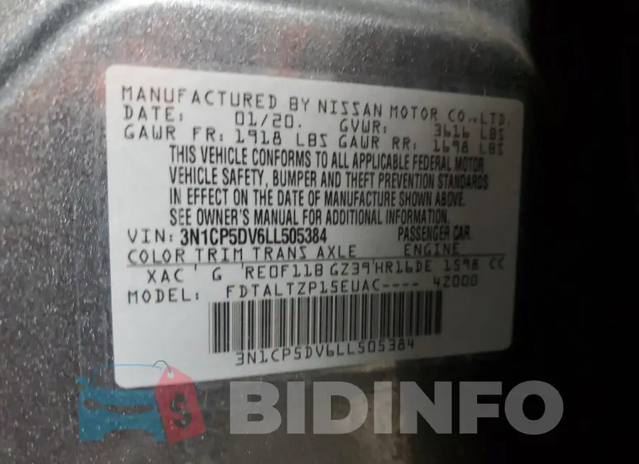 3N1CP5DV6LL505384 Photo# 13