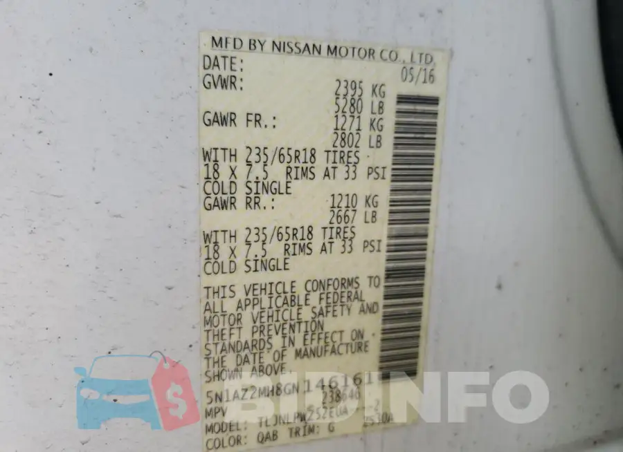 5N1AZ2MH8GN146161 Photo# 13