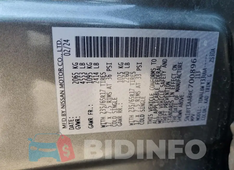 5N1BT3AA8RC700896 Photo# 14