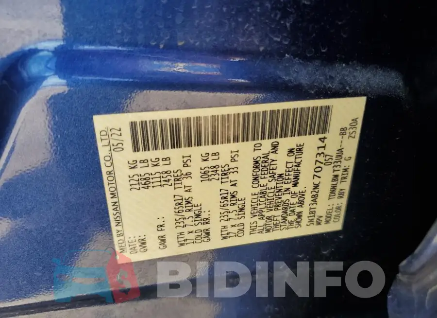 5N1BT3AB2NC707314 Photo# 13