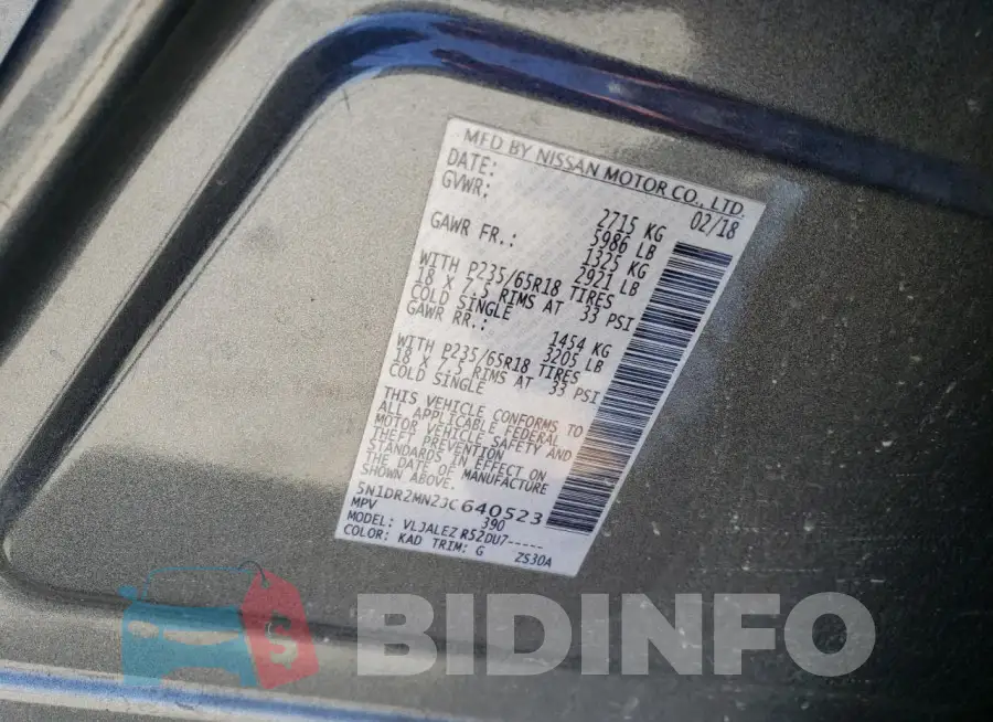 5N1DR2MN2JC640523 Photo# 13