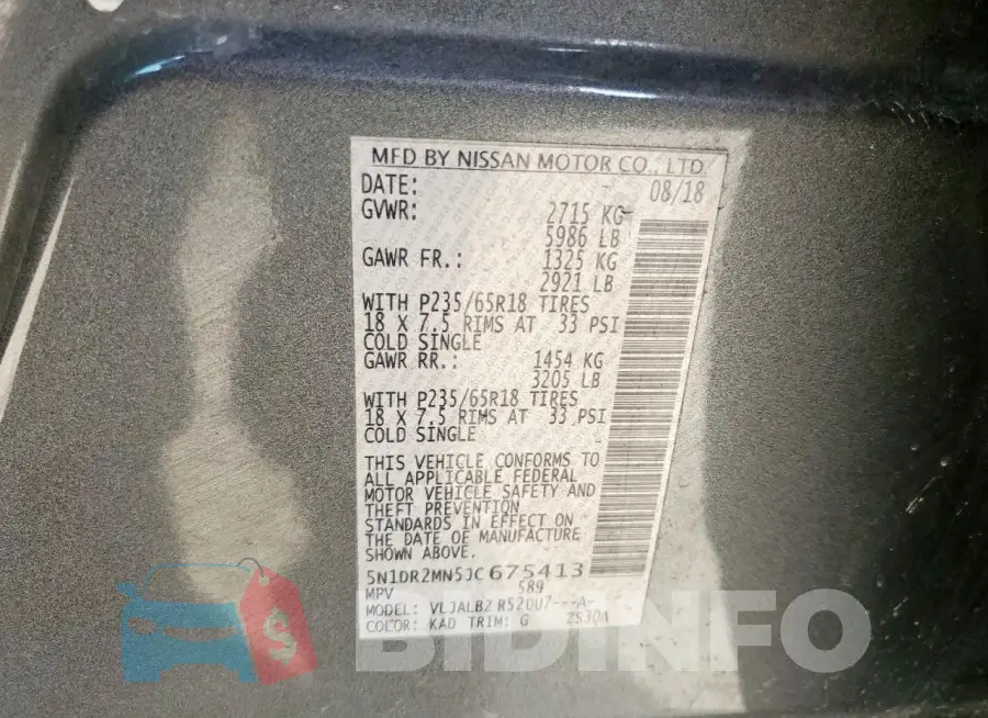 5N1DR2MN5JC675413 Photo# 13