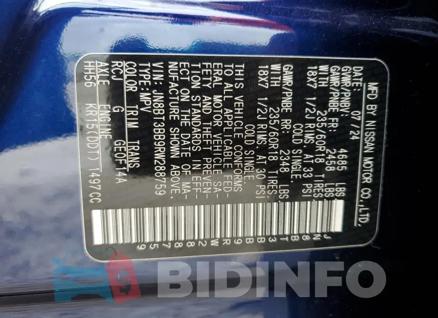 JN8BT3BB9RW288759 Photo# 12