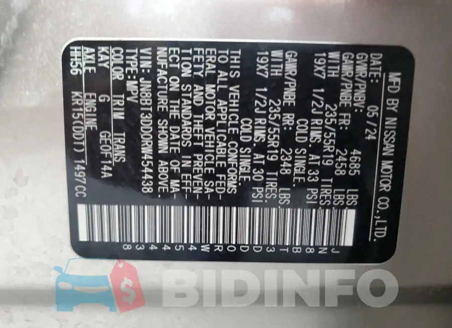 JN8BT3DD0RW454438 Photo# 13