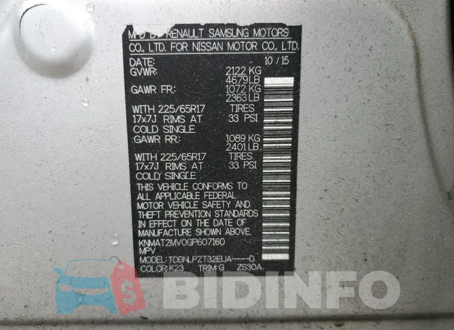 KNMAT2MV0GP607160 Photo# 12