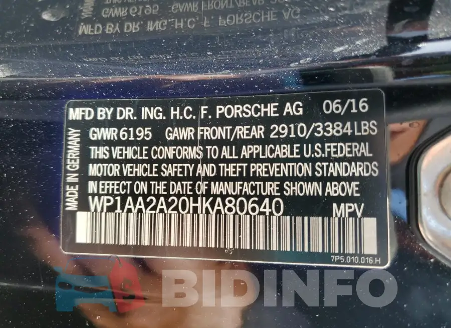 WP1AA2A20HKA80640 Photo# 13