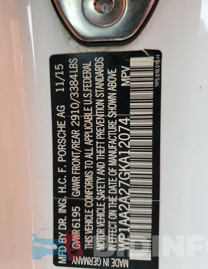 WP1AA2A27GKA12074 Photo# 13