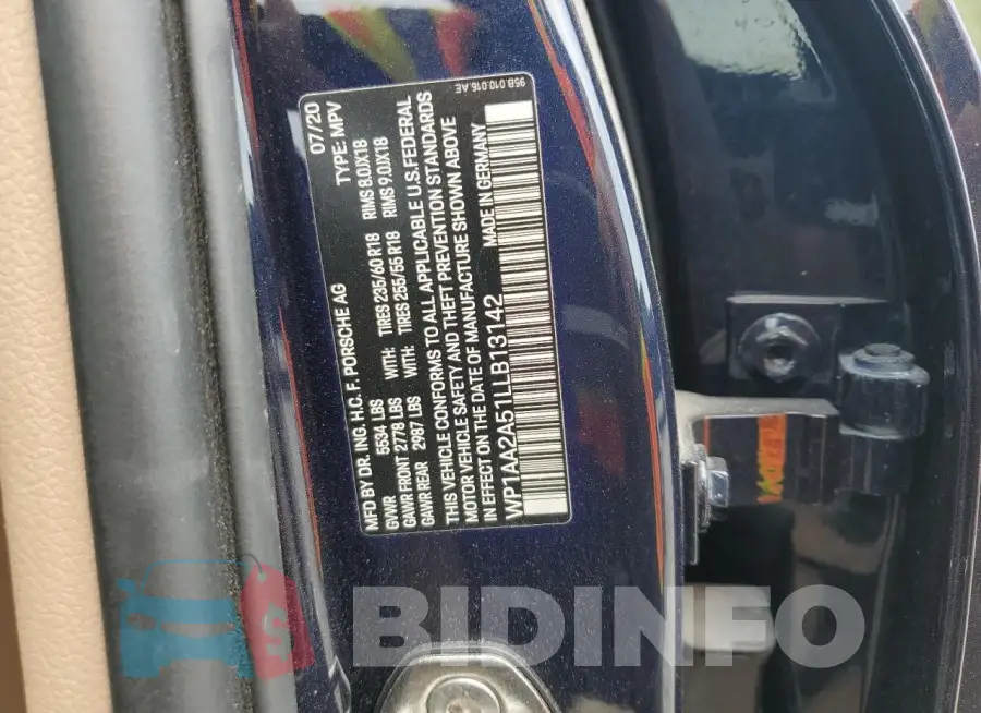 WP1AA2A51LLB13142 Photo# 14
