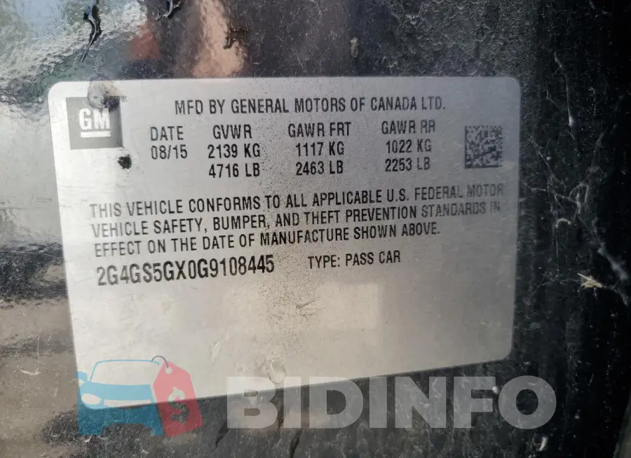 2G4GS5GX0G9108445 Photo# 13