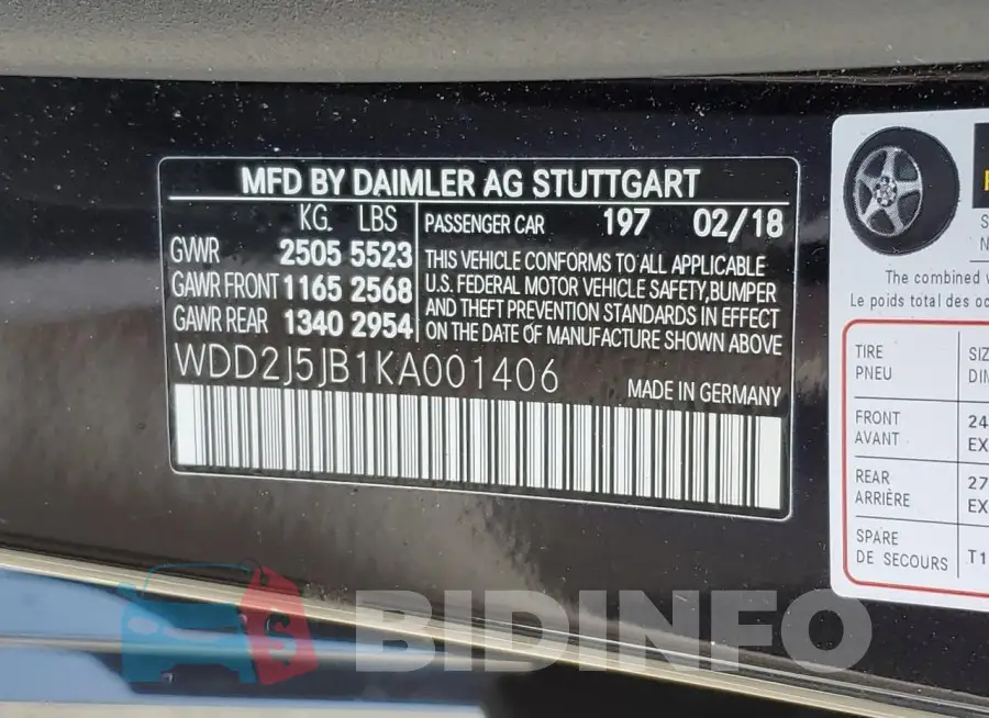WDD2J5JB1KA001406 Photo# 12