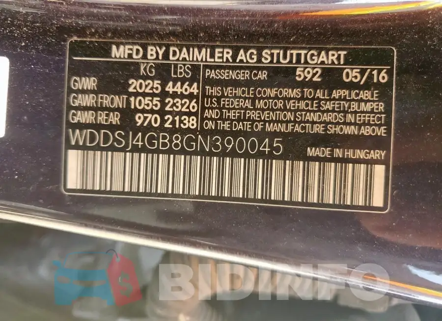 WDDSJ4GB8GN390045 Photo# 12
