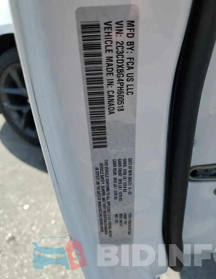 2C3CDXBG4PH600518 Photo# 12