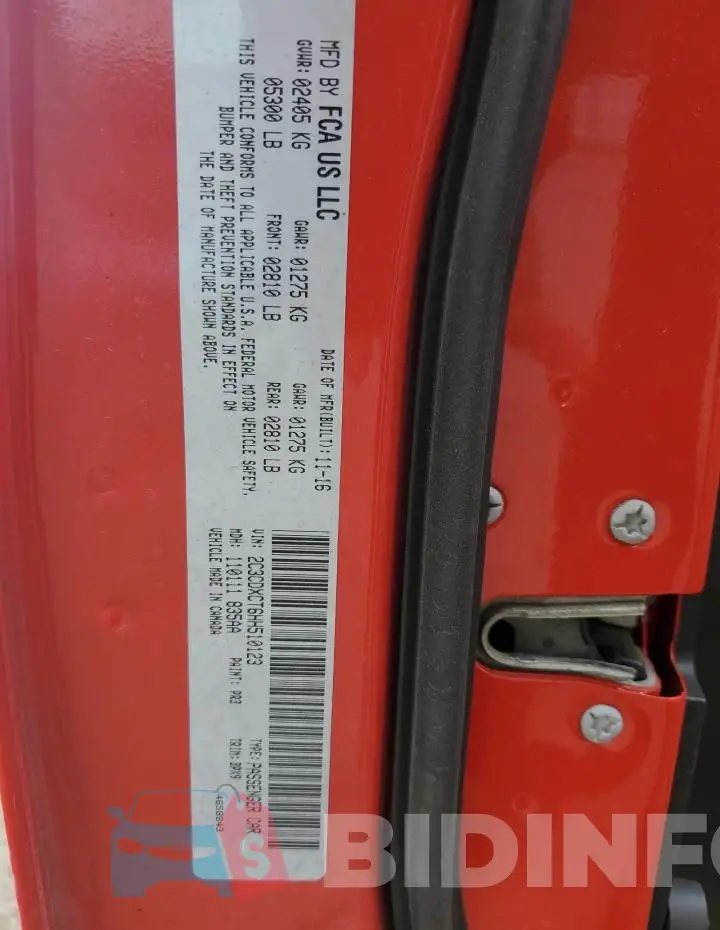 2C3CDXCT6HH510123 Photo# 12