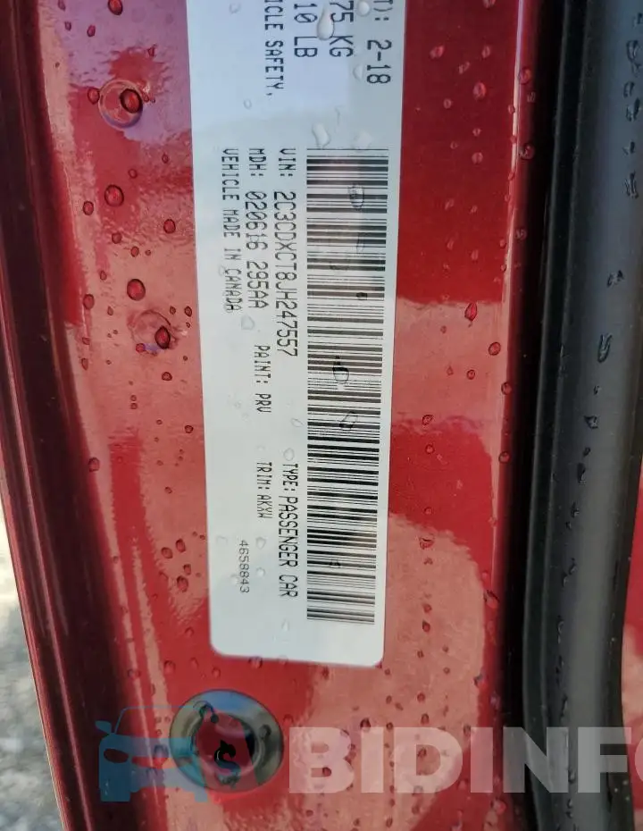 2C3CDXCT8JH247557 Photo# 13