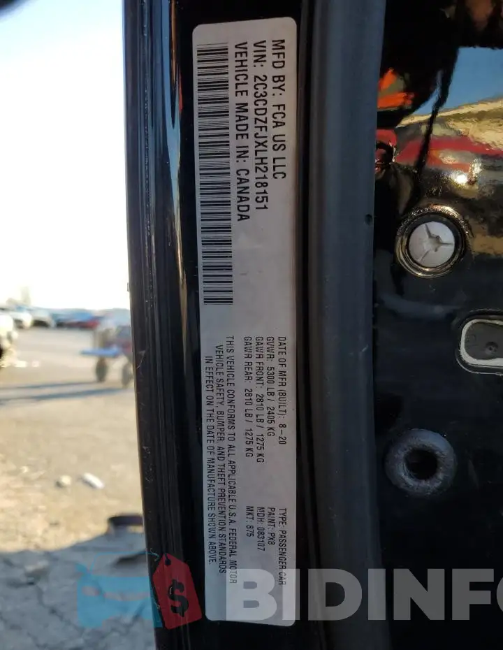 2C3CDZFJXLH218151 Photo# 12