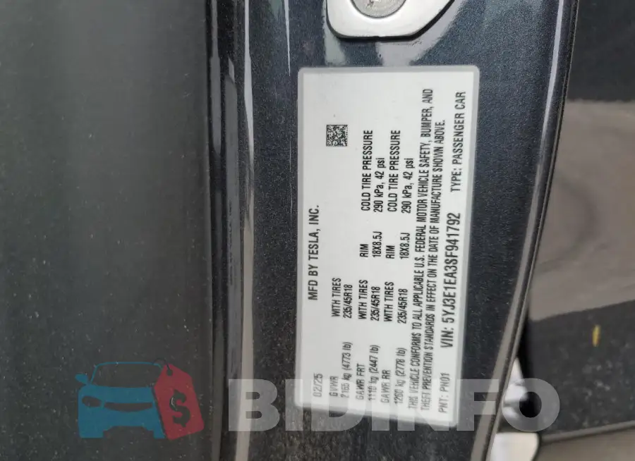 5YJ3E1EA3SF941792 Photo# 14