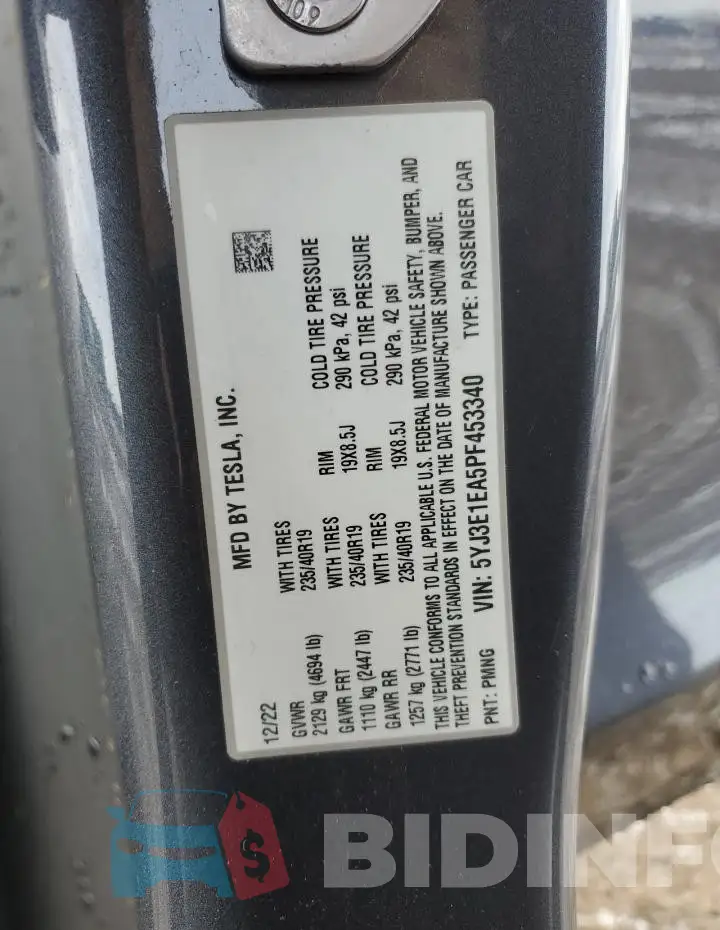 5YJ3E1EA5PF453340 Photo# 12