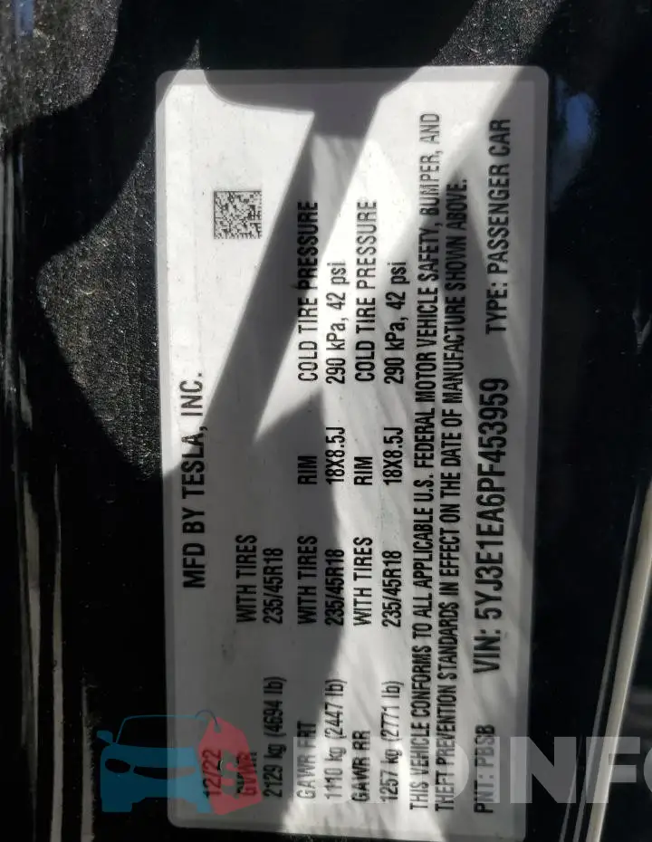 5YJ3E1EA6PF453959 Photo# 12