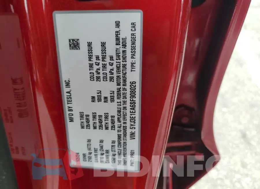 5YJ3E1EA6SF908026 Photo# 12