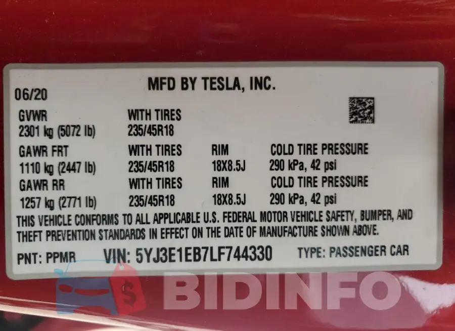 5YJ3E1EB7LF744330 Photo# 13