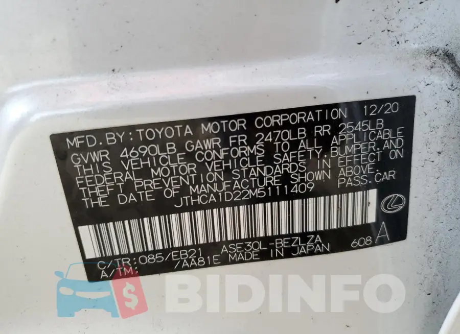 JTHCA1D22M5111409 Photo# 13
