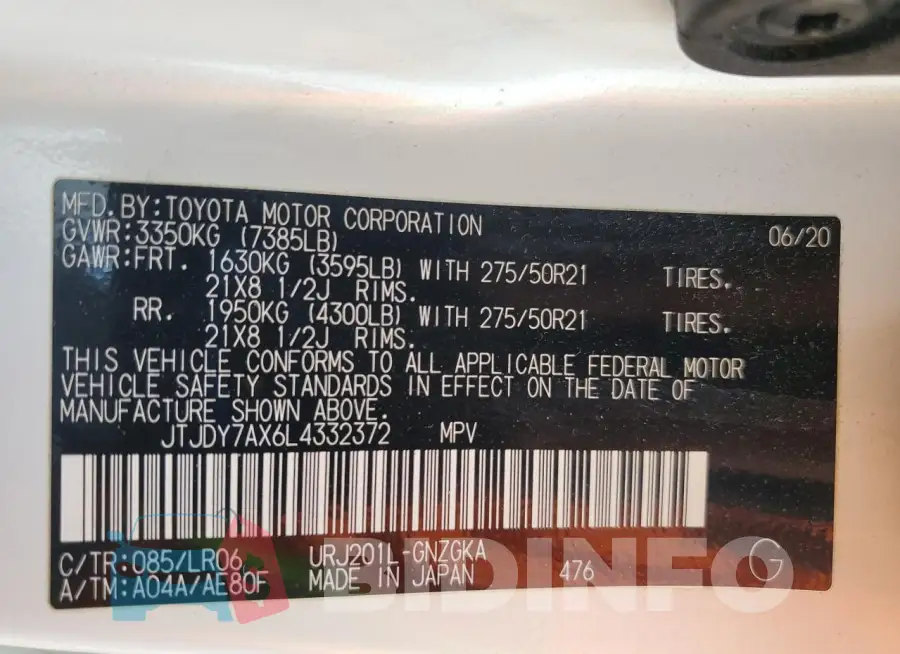 JTJDY7AX6L4332372 Photo# 14