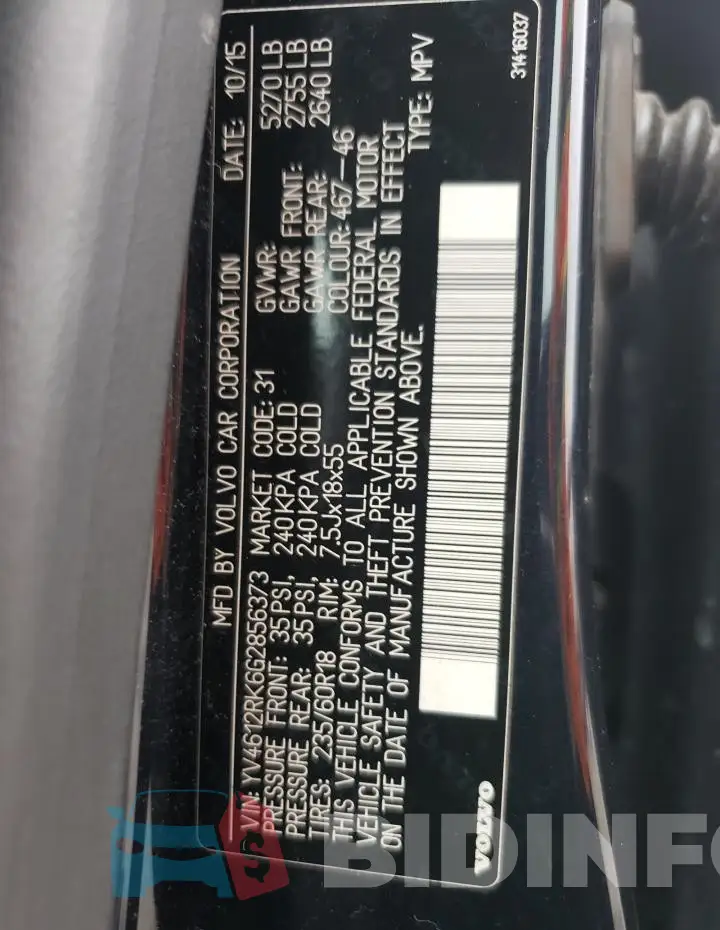 YV4612RK6G2856373 Photo# 13