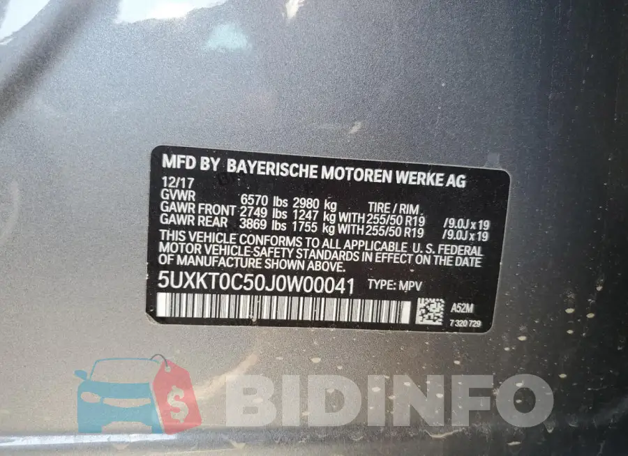 5UXKT0C50J0W00041 Photo# 13