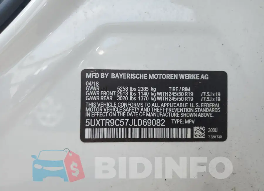 5UXTR9C57JLD69082 Photo# 13