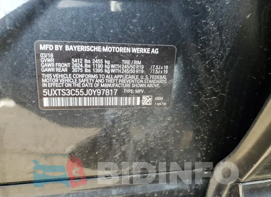 5UXTS3C55J0Y97817 Photo# 13