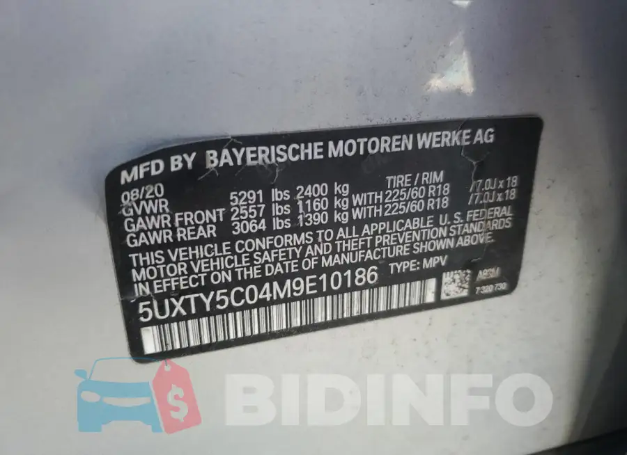5UXTY5C04M9E10186 Photo# 13